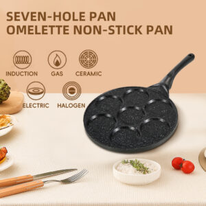 Seven-hole Smiling Face Frying Pan Baking Tray-Cookware Series
