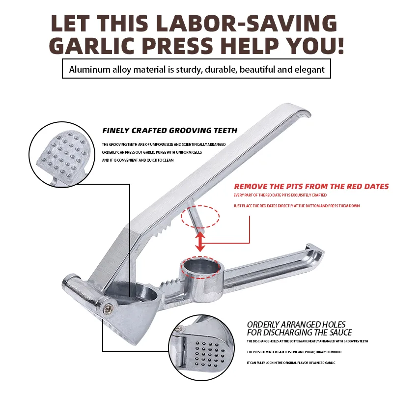 3-in-1 aluminum garlic press Detail Images