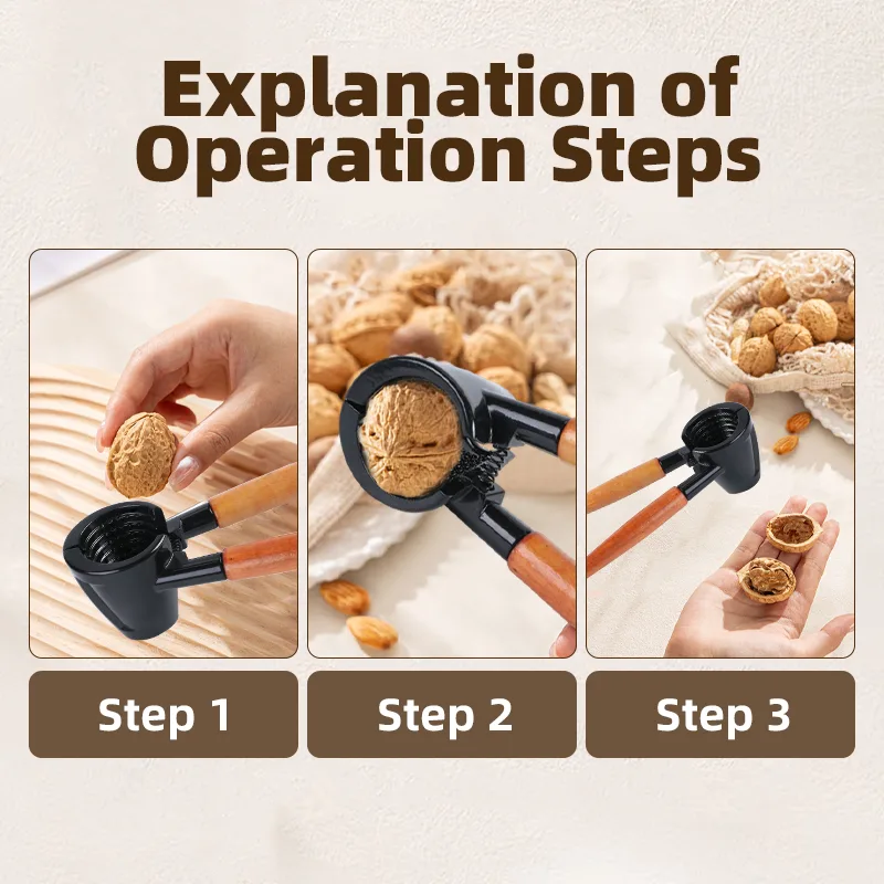 Funnel Nut Cracker Tool with Wooden Handles - Image 3
