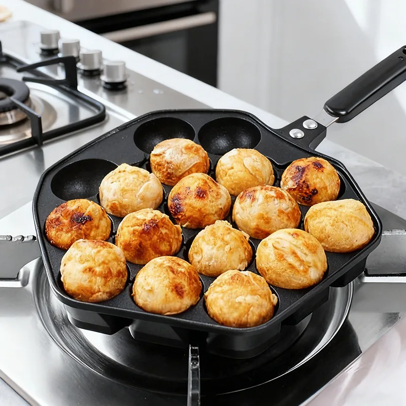 12-Hole Die-Cast Aluminum Takoyaki Pan - Image 2