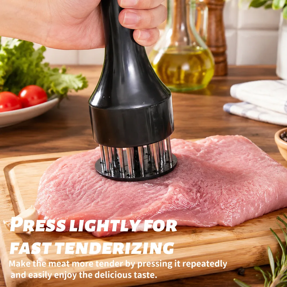 Ergonomic non-slip ABS handle with textured grip for meat tenderizer tool