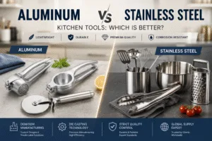 Comparison of aluminum vs stainless steel kitchen tools used in OEM kitchenware manufacturing