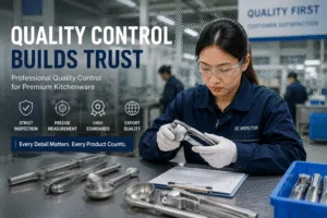 Professional quality control inspection process in OEM kitchenware manufacturing factory