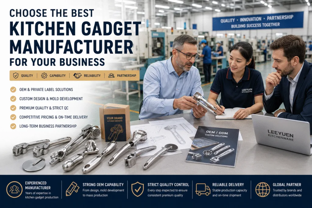 Modern kitchen gadget manufacturer with advanced production facilities, experienced engineering team, OEM services, and high-quality kitchen tools for global brands.
