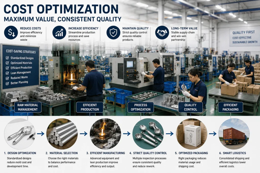 Efficient global kitchen gadget supply chain featuring container loading, international shipping, export logistics, warehouse distribution, and cost-effective worldwide delivery.