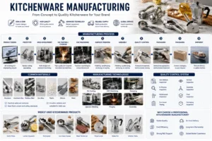 Kitchenware manufacturing process and professional kitchenware production